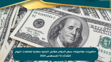 «تغيرات مفاجئة» سعر الدولار مقابل الجنيه بنهاية تعاملات اليوم الثلاثاء 12 أغسطس 2025